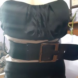 Black tan striped dress